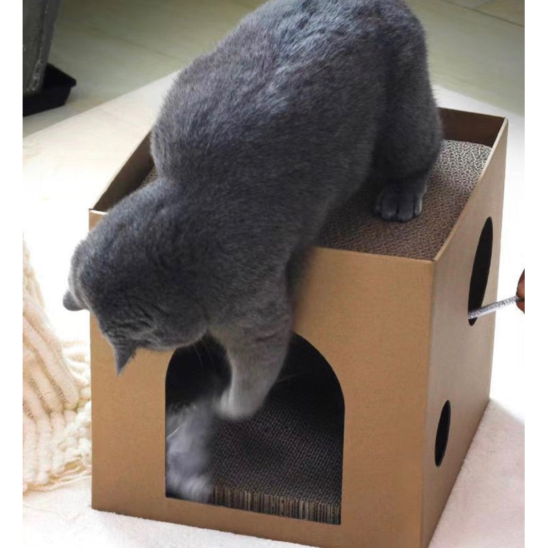 Cat Scratcher Scrach board Cubic simple Box 📦 Pet toy double deck house