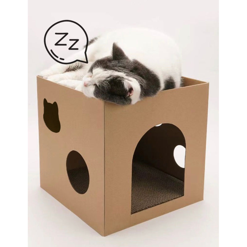 Cat Scratcher Scrach board Cubic simple Box 📦 Pet toy double deck house