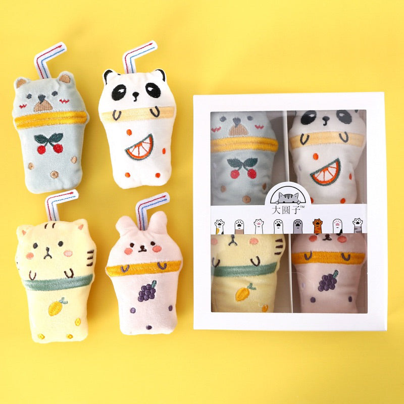 Dayuanzi Bubble Tea Milk Cat Bitting Pet Toy Catnip Catmint Ball Chaser