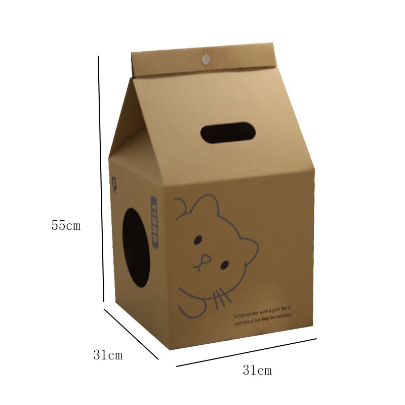 Simple Cat Scratcher House Milkbox Pet Bed Scratch Board