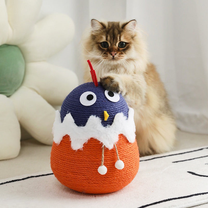Gugu Chicken 🐥cat toy sisal ball tumbler pet toy scratcher