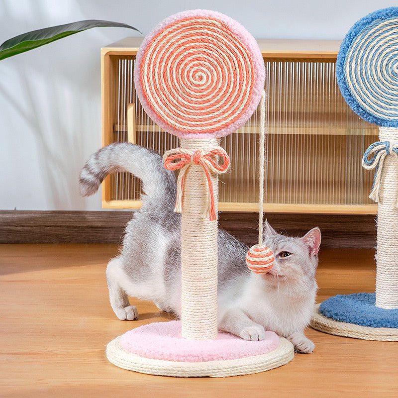 Cat Scratcher post pole lollipop 🍭 sisal rope scratch Pet toy