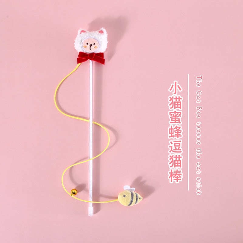 Cat Teaser wand stick interactive toy pet training animal friend series with string bell