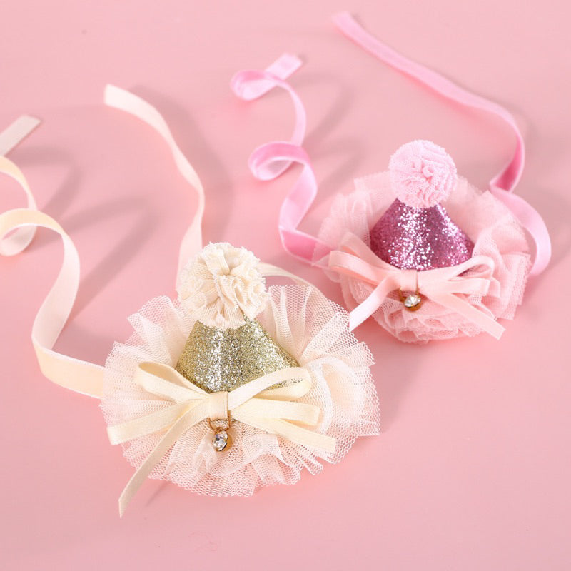 Cat party hat 🥳 pet dog necklace accessories cap
