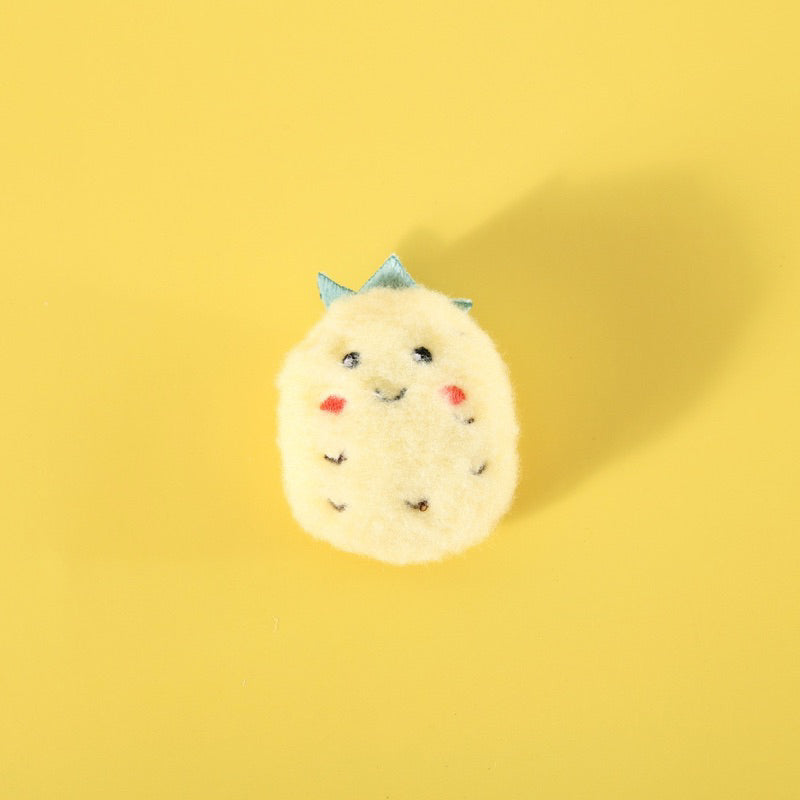 Fruit set of 4 Catnip fluffy chaser bitting toy with bell cat pet toy