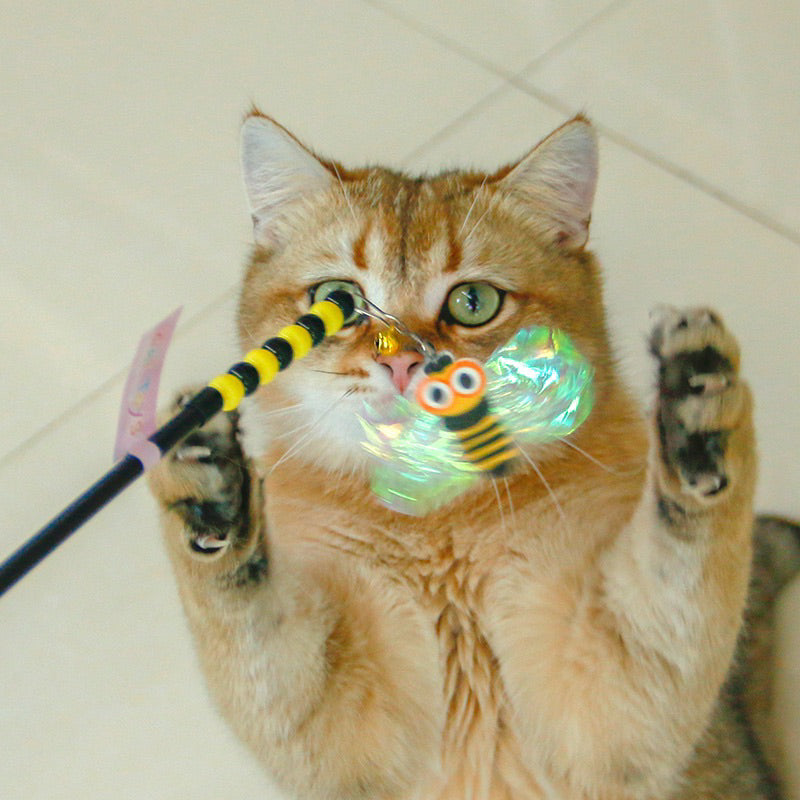Cat Teaser Insect Bug Series Pet Toy Chaser Wand with Bell