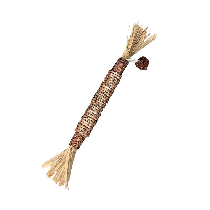 Catnip Catmint bitting bar cat toy sisal raffia teaser chaser stick
