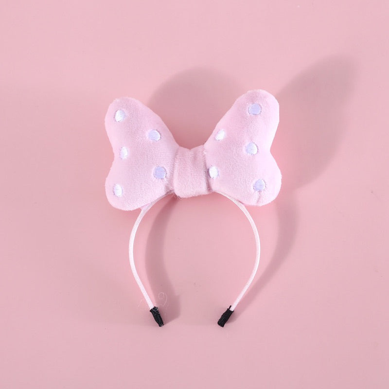 Cat Fluffy Bow Tie with Dot Cute Hairband Hairpin Pet Accessories