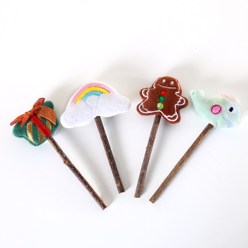 Cat toy rainbow 🌈 series Catnip lollipop 🍭 catmint chasing bitting toy pet