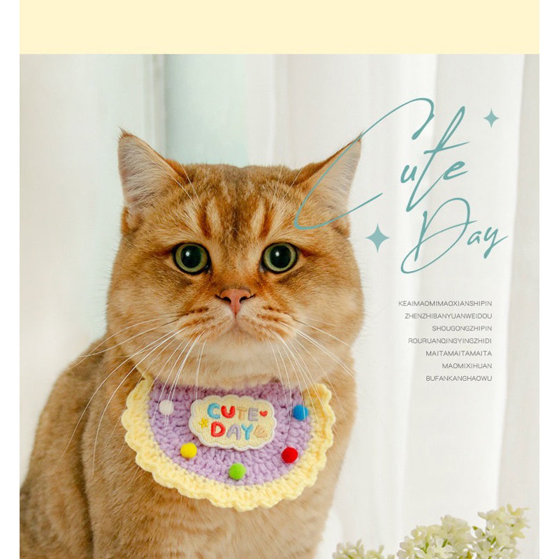 Cat Collar Napkin Cute Days Star Knits Pet Dog Neck Accessories Necklace