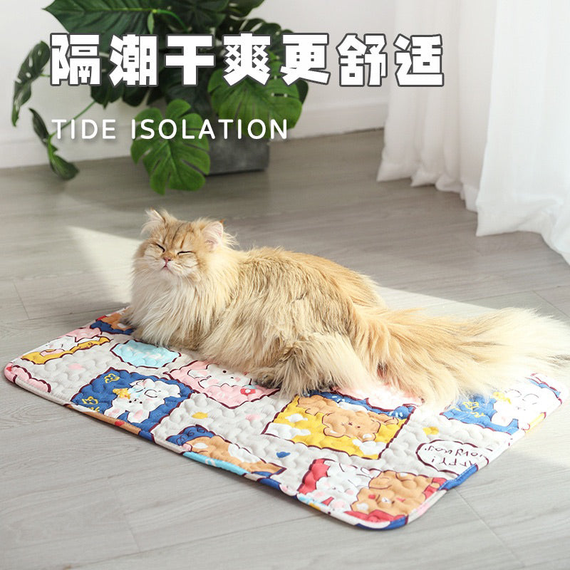 Soft Thin Cat Dog Pet Sleeping Pad Mat Cartoon Cooling Bed