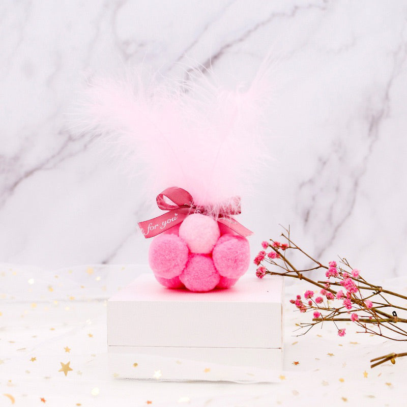 Cat Toy Rice Ball with Feather Bell Chaser Gift Box Pet