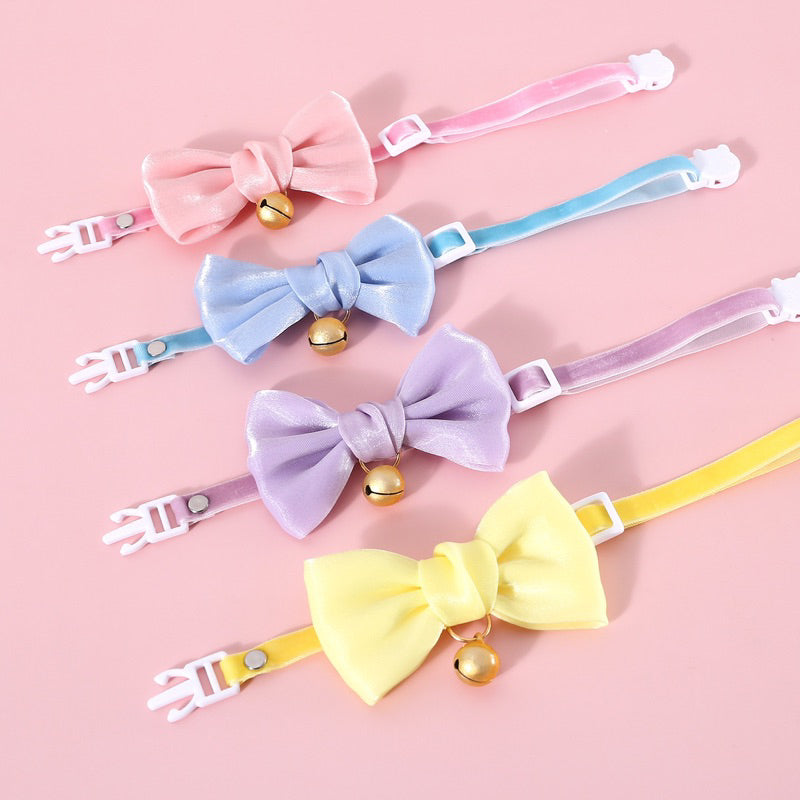 Cat collar dog necklace bow tie pet accessories