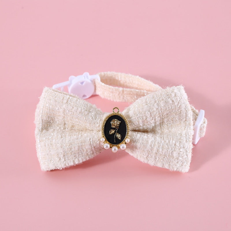 Cat bowtie bow tie grid design dog pet collar necklace accessories
