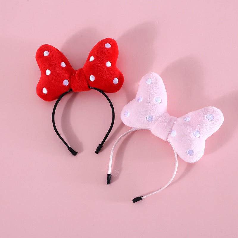 Cat Fluffy Bow Tie with Dot Cute Hairband Hairpin Pet Accessories