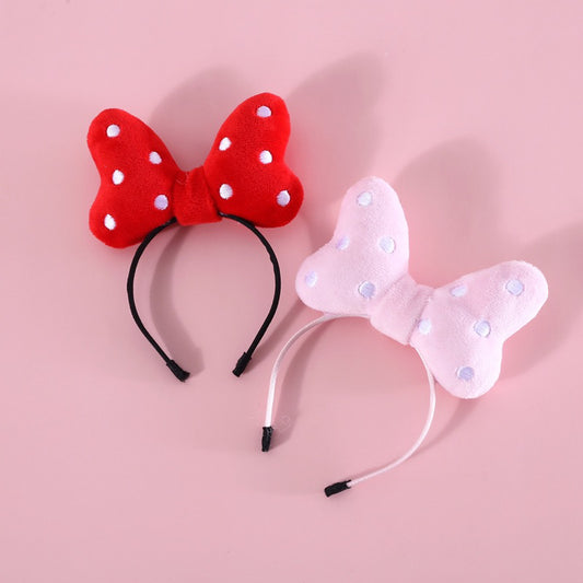 Cat Fluffy Bow Tie with Dot Cute Hairband Hairpin Pet Accessories