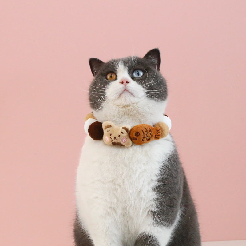 Cartoon animal zoo party fluffy toy pet collar cat dog necklace 30-38cm