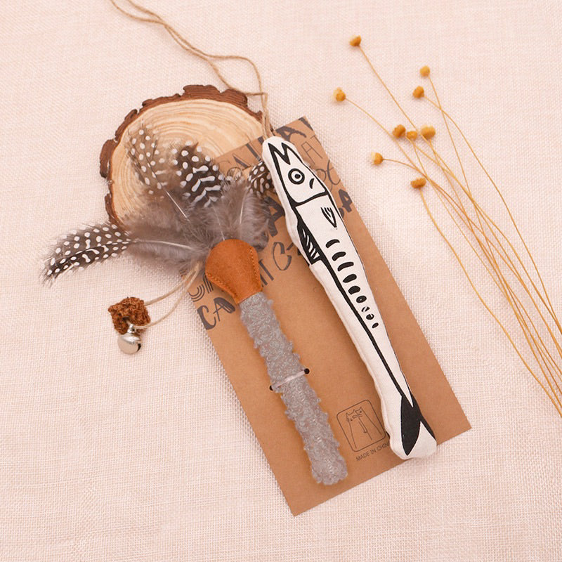 Cat toy Catnip bar set with fish feather bell insect Gall pet toy set
