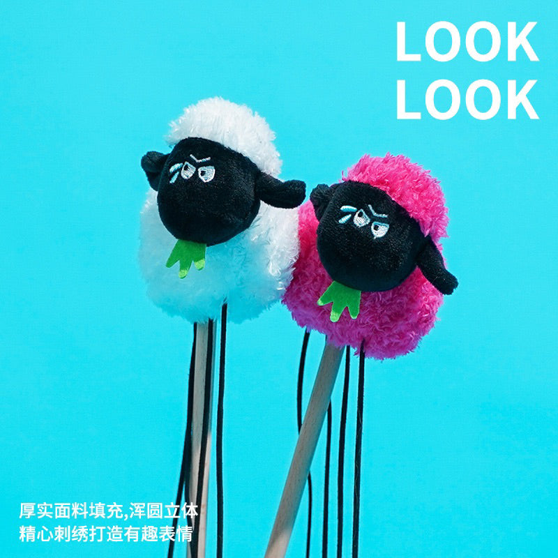 Zeze Cat teaser sheep lamb 🐑 wood stick wand pet toy