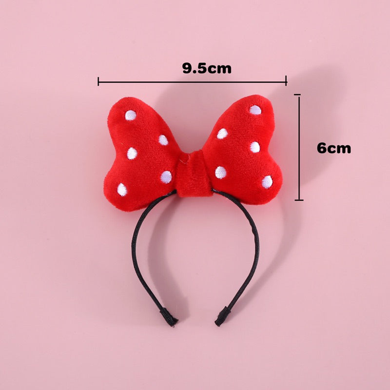 Cat Fluffy Bow Tie with Dot Cute Hairband Hairpin Pet Accessories