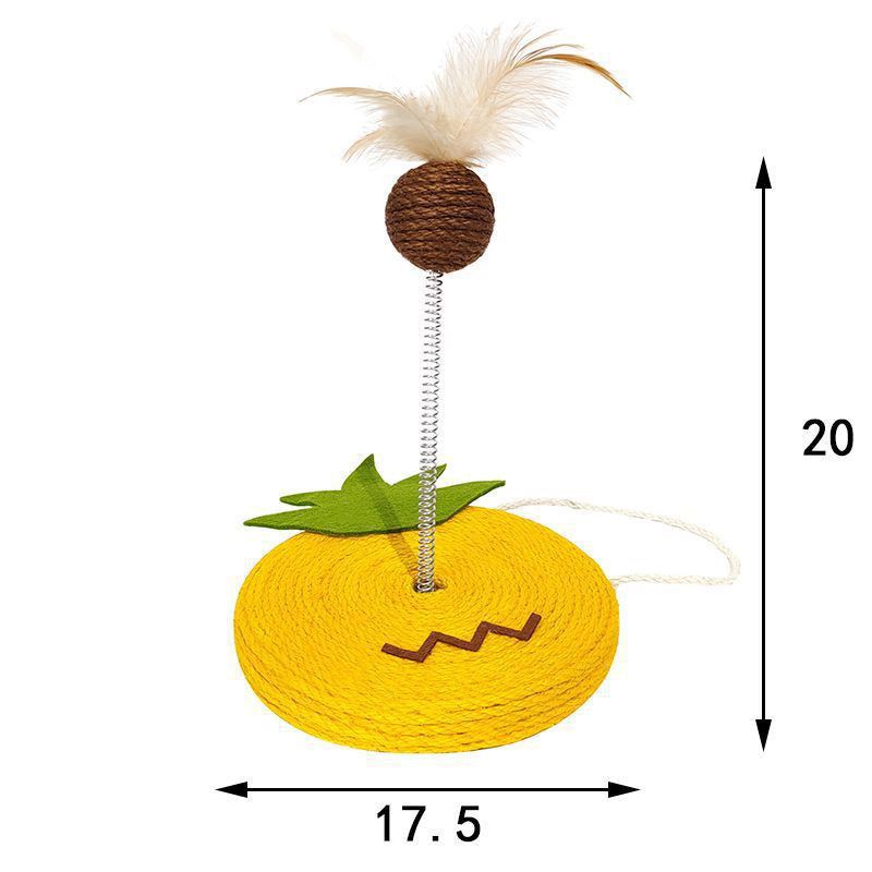 Zeze sisal cat scratcher scratch board pet toy spring teaser ball hanging catnip feather toy