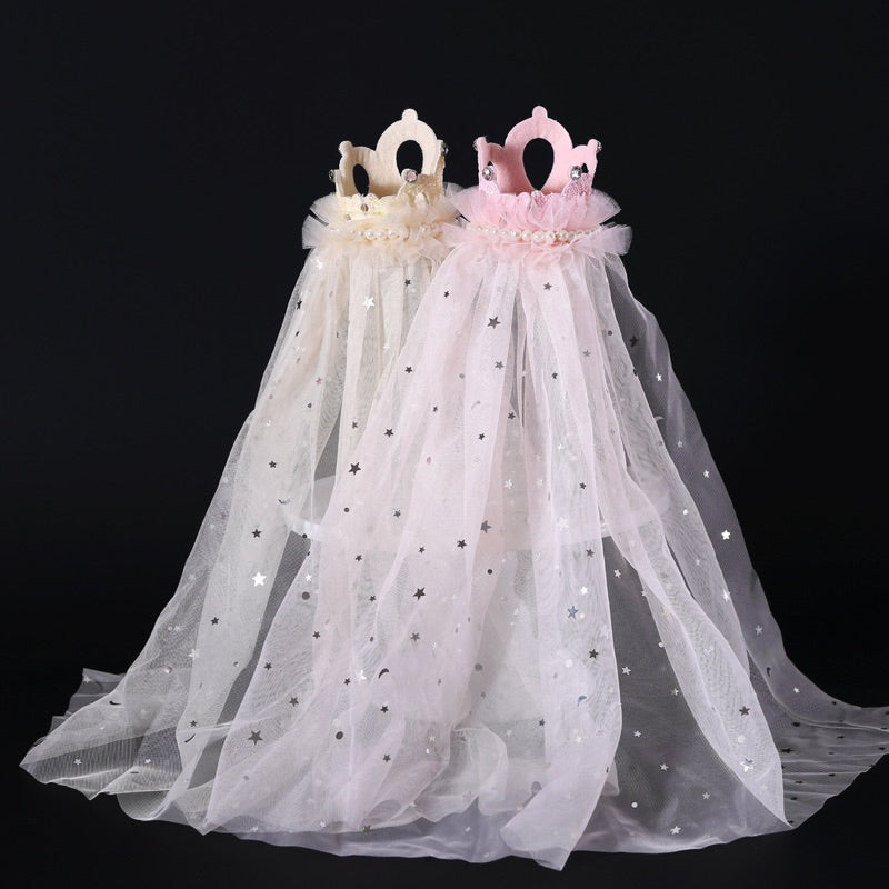 Pet Wedding Veil Cat Dog Cosplay Suit Crown