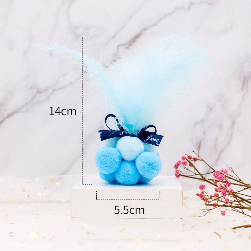 Cat Toy Rice Ball with Feather Bell Chaser Gift Box Pet