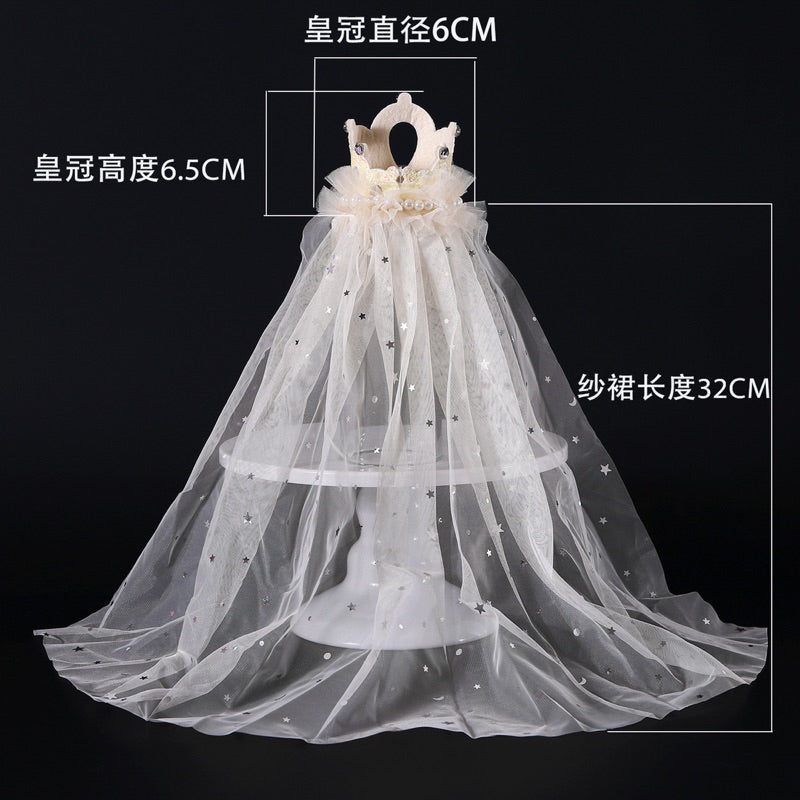 Pet Wedding Veil Cat Dog Cosplay Suit Crown