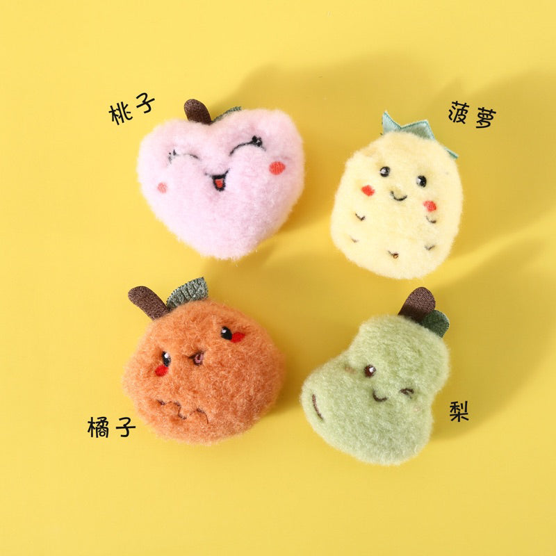 Fruit set of 4 Catnip fluffy chaser bitting toy with bell cat pet toy