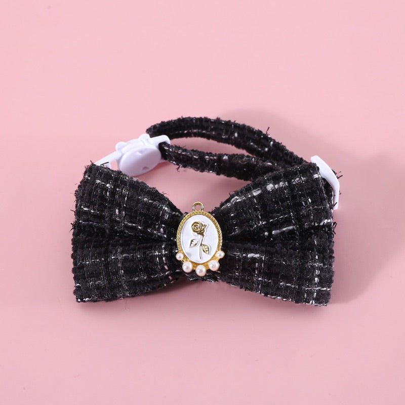 Cat bowtie bow tie grid design dog pet collar necklace accessories