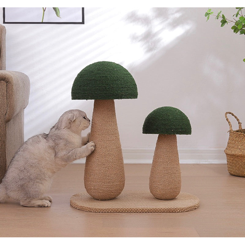 Sisal Mushroom Cat Scratcher Toy Green Pink Scratch Post
