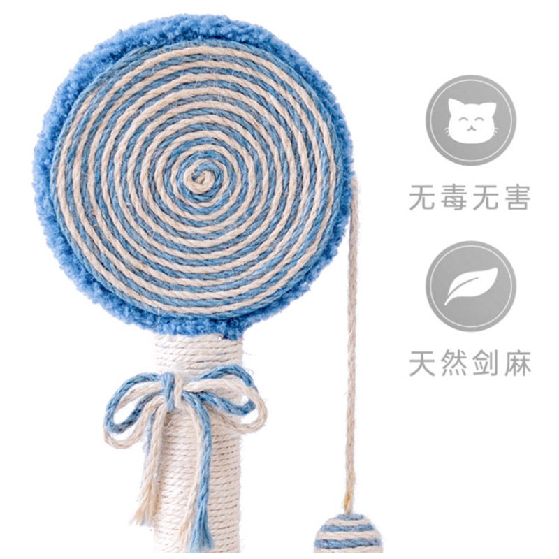 Cat Scratcher post pole lollipop 🍭 sisal rope scratch Pet toy