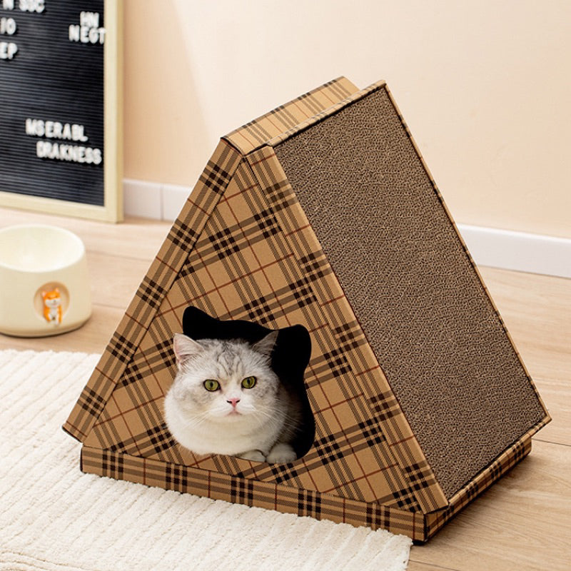 Triangle Prism 6 Facets Cat Scratch Scratch Board House Pet Room Bed