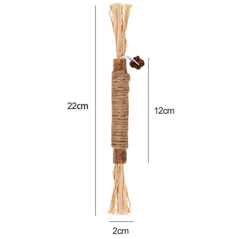 Catnip Catmint bitting bar cat toy sisal raffia teaser chaser stick