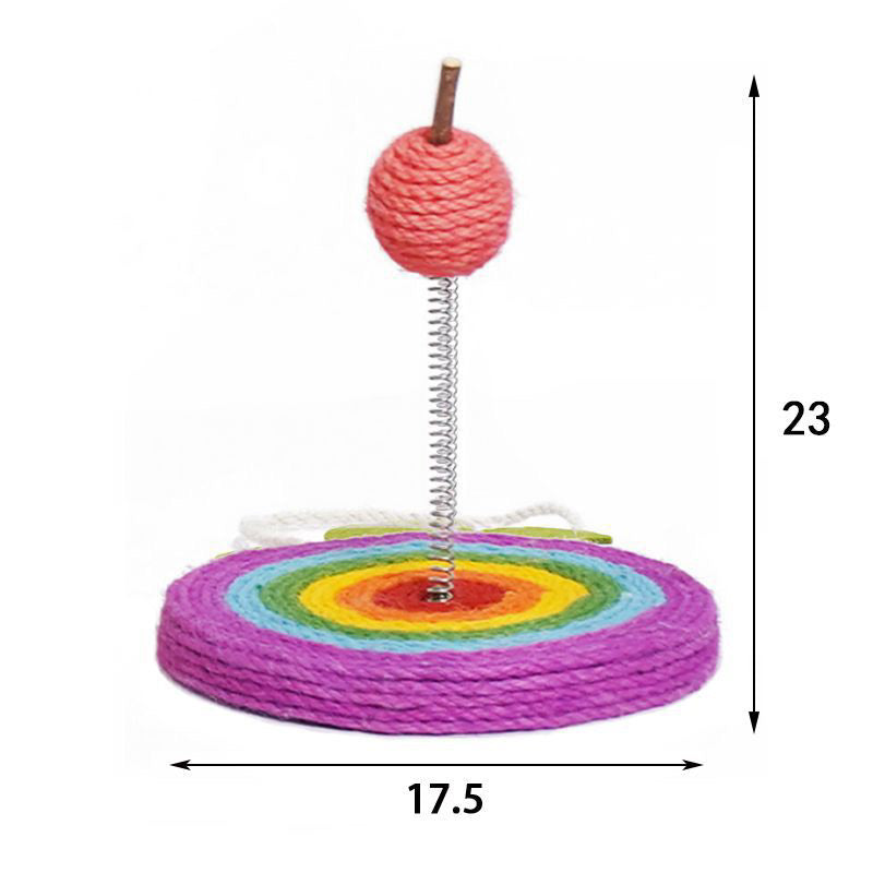 Zeze sisal cat scratcher scratch board pet toy spring teaser ball hanging catnip feather toy