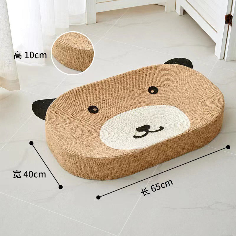 Sisal Rope Cat Scratcher Square Bear Scratch Board Bed Pet Toy