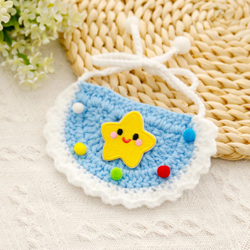 Cat Collar Napkin Cute Days Star Knits Pet Dog Neck Accessories Necklace