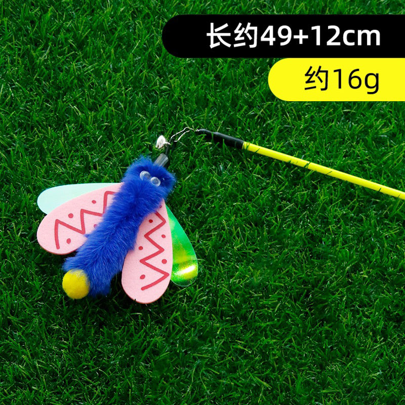 Cat Teaser Insect Series Firefly with bell ABS Pet Toy Wand Stick Chaser