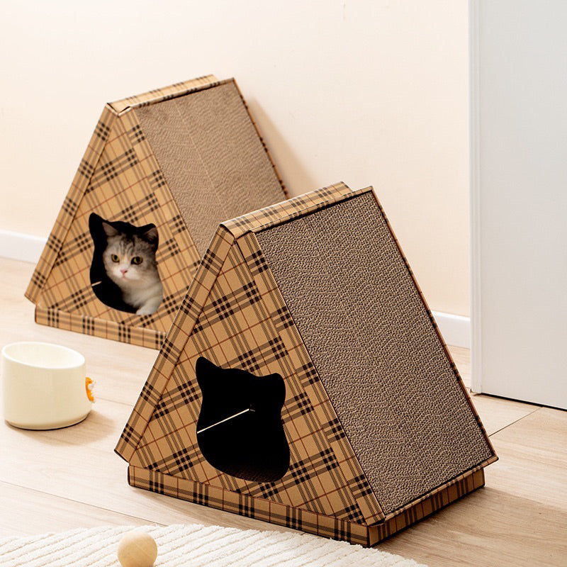 Triangle Prism 6 Facets Cat Scratch Scratch Board House Pet Room Bed