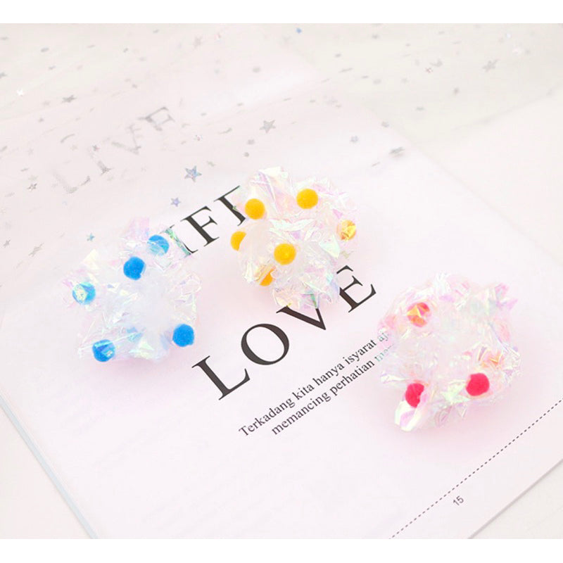 New plastic paper sound ball with gift box set of 3 pet toy cat toy chaser