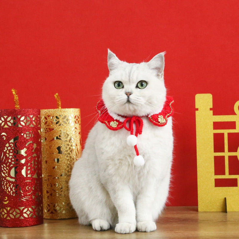 CNY new year Cat Accessories Hat Cap Napkin Necklace Collar Scarf 🧣 Lucky Bunny 🐰 Rabbit Ear