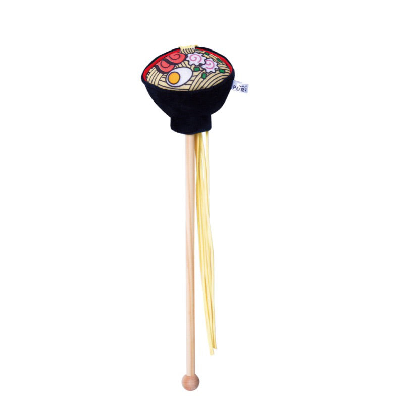 PurLab Food Series Cat Teaser Catnip Wood Handle Stick Wand Chaser Pet Toy