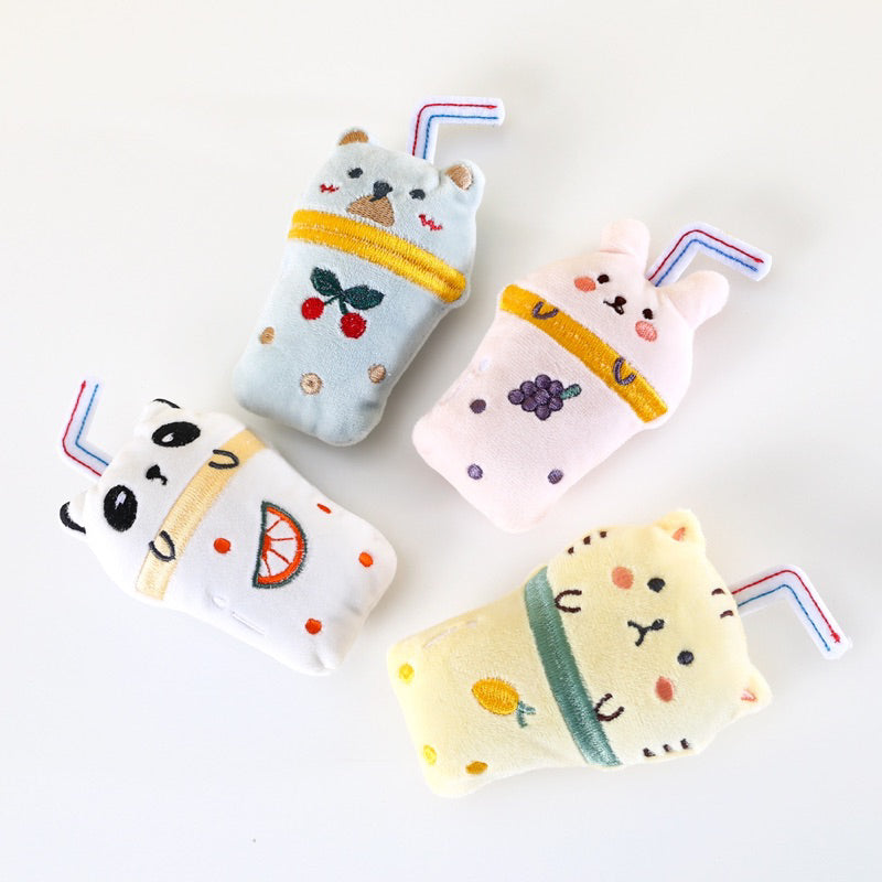 Dayuanzi Bubble Tea Milk Cat Bitting Pet Toy Catnip Catmint Ball Chaser