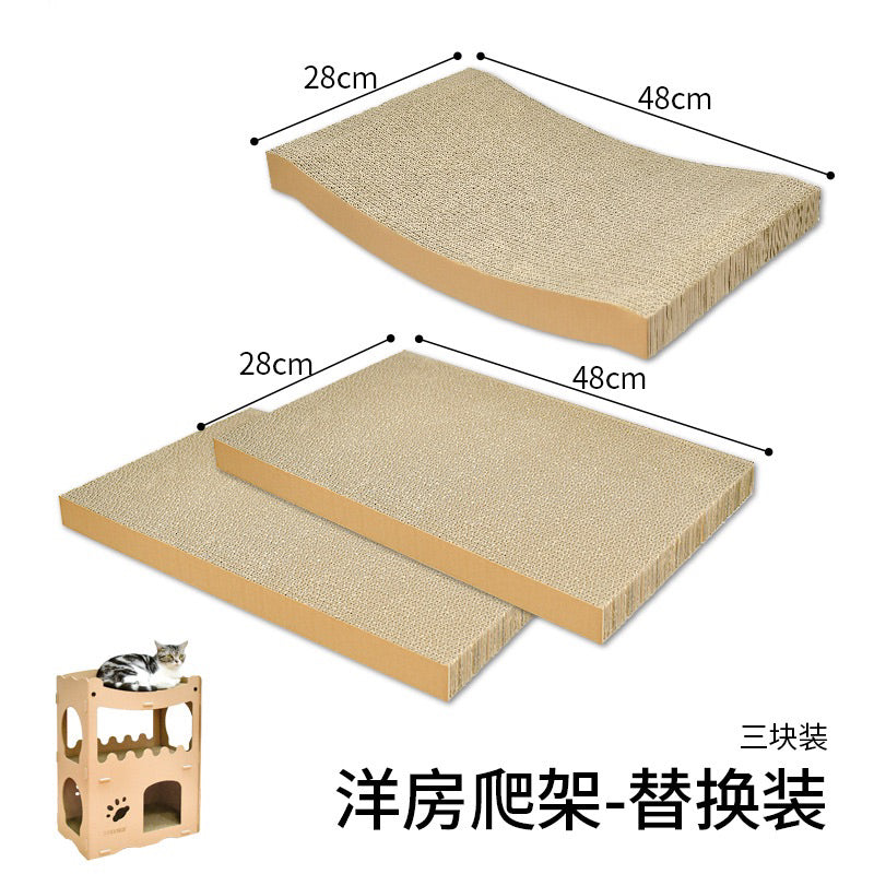 Deku triple deck Cat Villa Scratcher House Scratch Board Pet Toy Bed