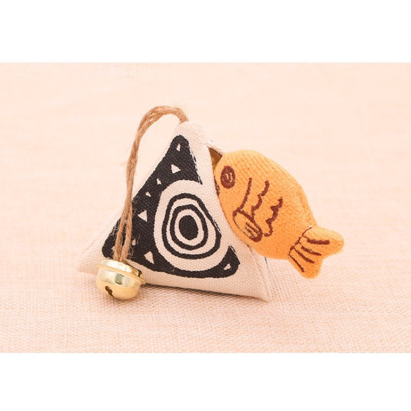 Cat toy gift set canvas catnip fluffy fish and plastic sound paper ball chaser cat pet toy