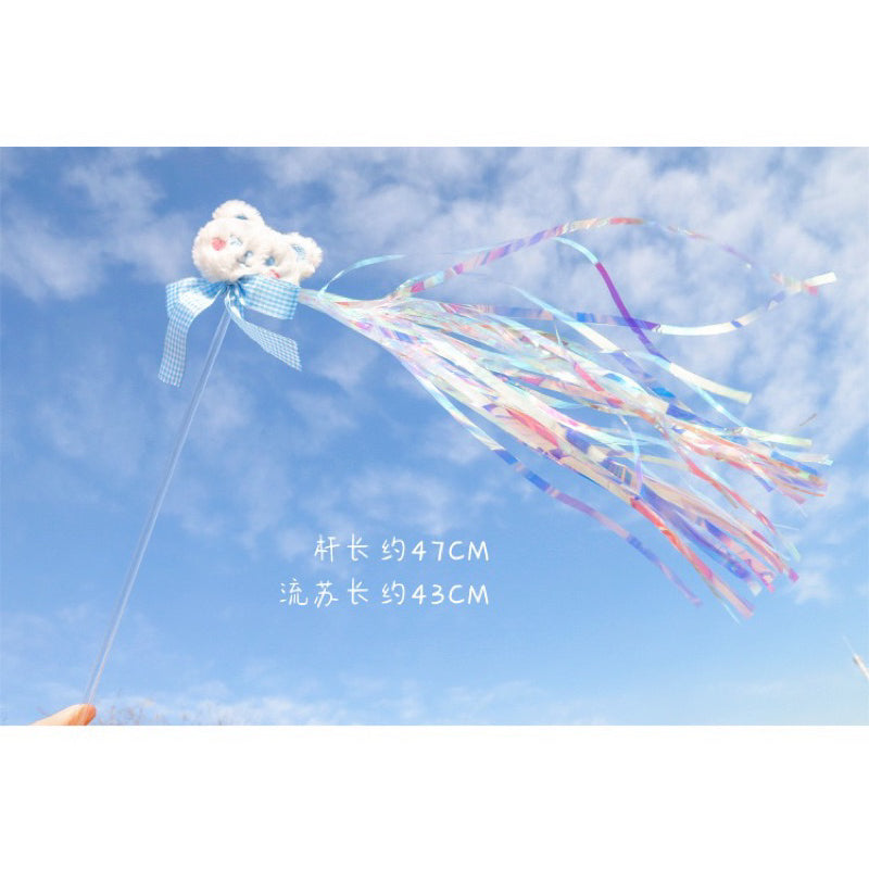 Fluffy Zoo Friend Cat Teaser with Blinking Tassel Pet Toy Chaser Stick