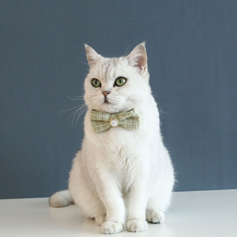 Cat bowtie bow tie grid design dog pet collar necklace accessories