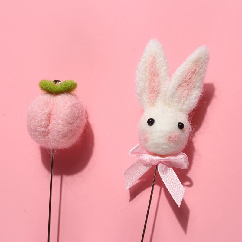 Cat Teaser pet toy Felt interactive toy wand stick with bell 40cm