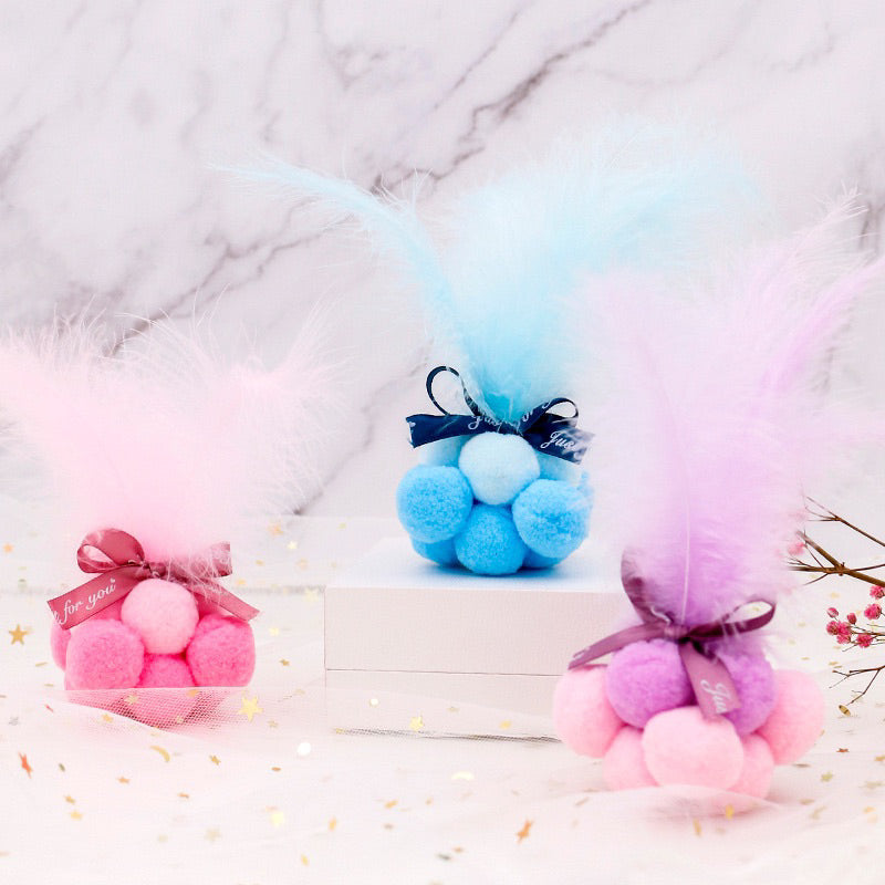 Cat Toy Rice Ball with Feather Bell Chaser Gift Box Pet