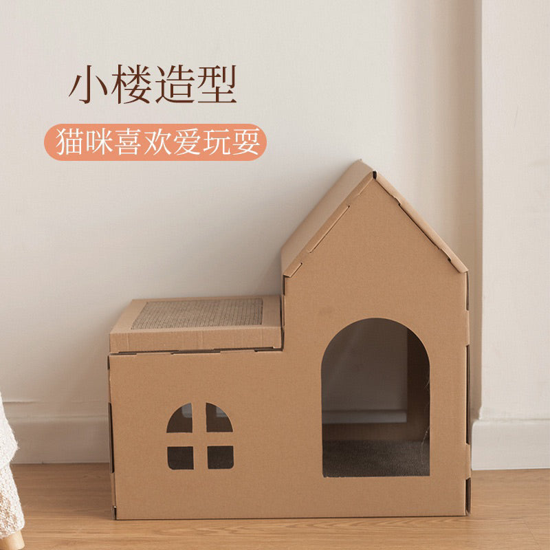Cat House Villa Scratcher Simple Double Deck Scratch Board
